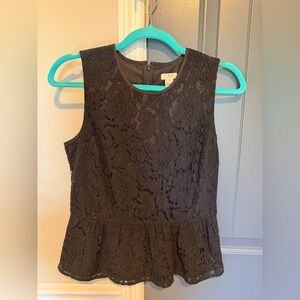 J. Crew Charcoal Lace Top
